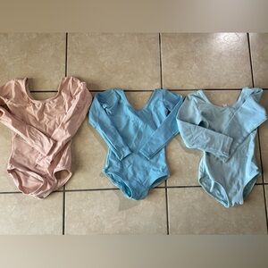 Capezio Kids Bodysuits in Pink and Blue Bundle